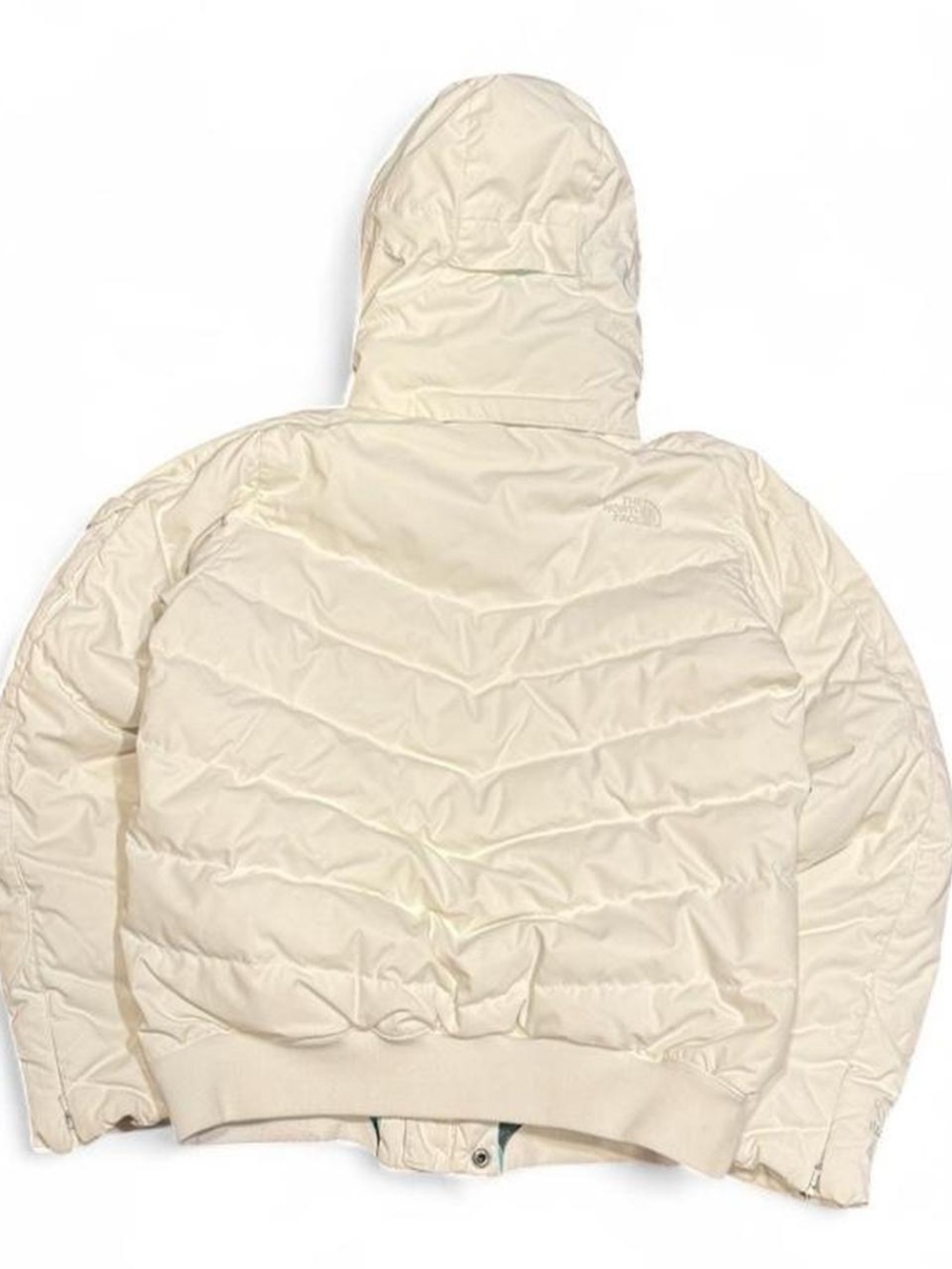 Y2K The North Face Nuptse 600 Fur Hooded White Puffer Jacket - Picture 3 of 7
